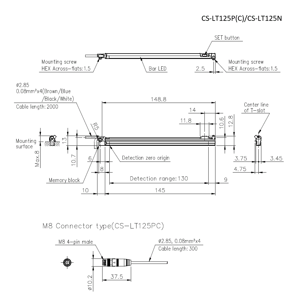 CS-LT125P(C)/CS-LT125N Dimension