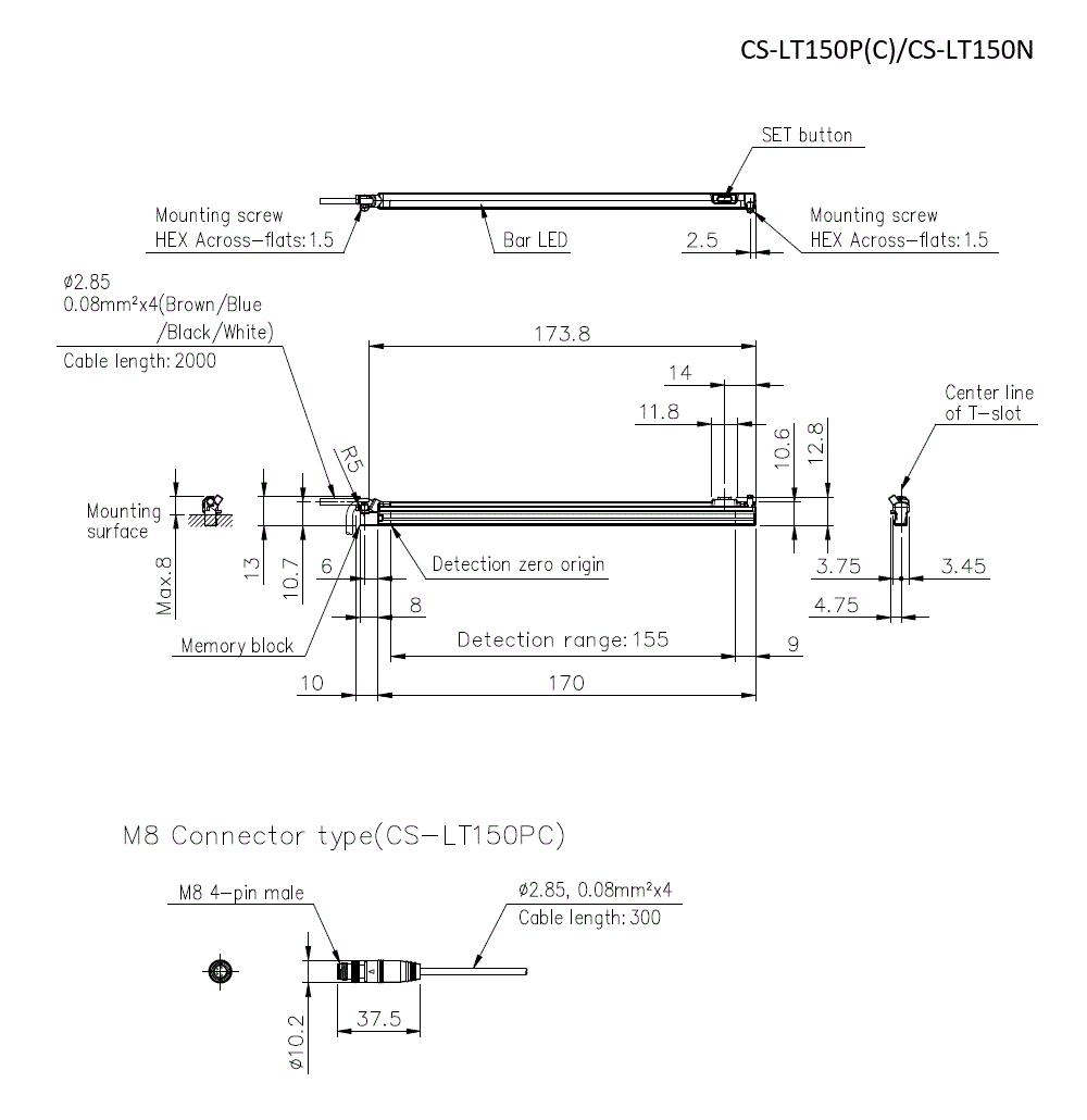 CS-LT150P(C)/CS-LT150N Dimension