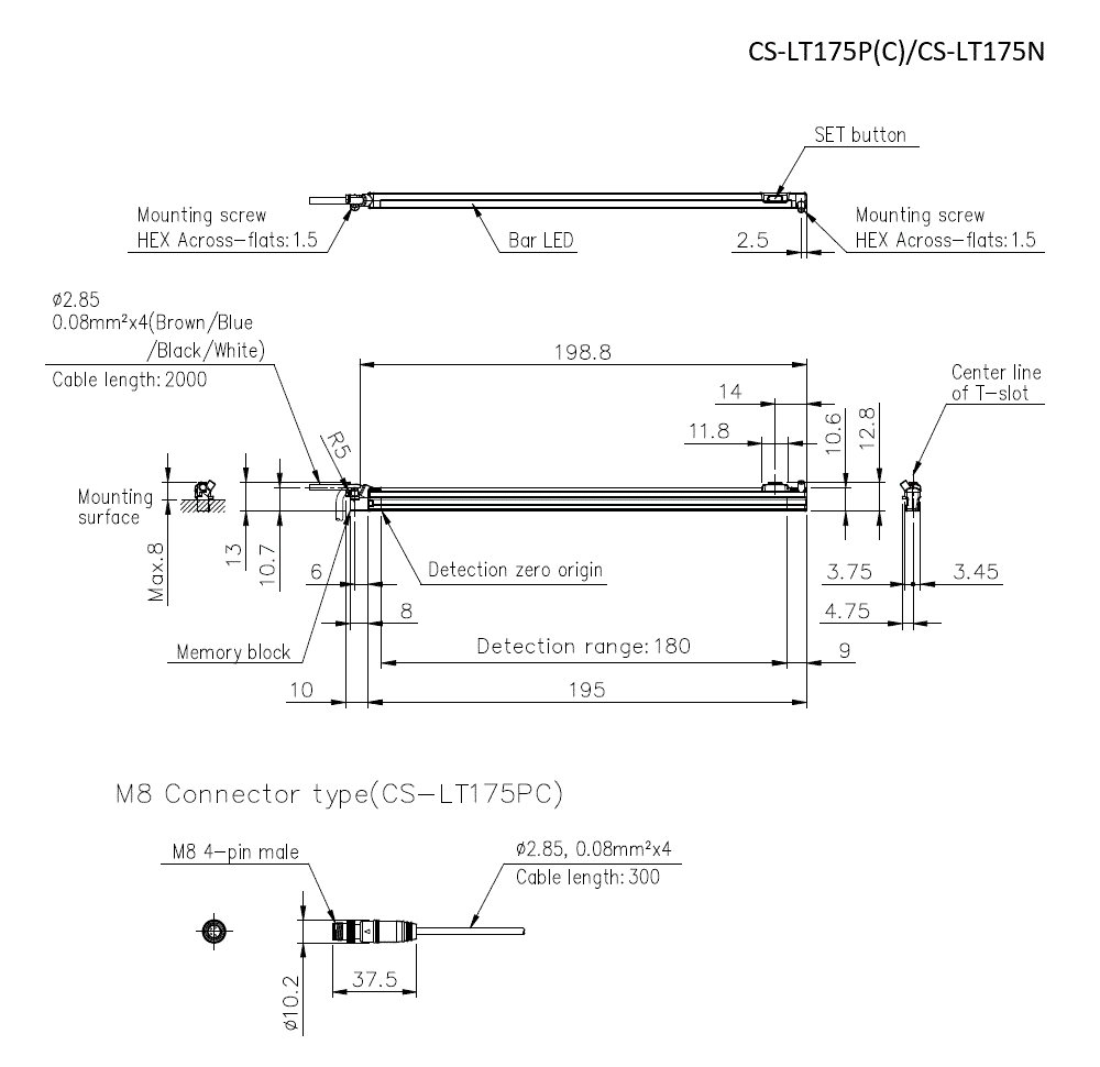 CS-LT175P(C)/CS-LT175N Dimension
