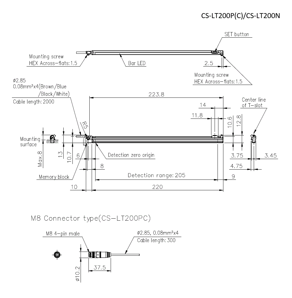CS-LT200P(C)/CS-LT200N Dimension