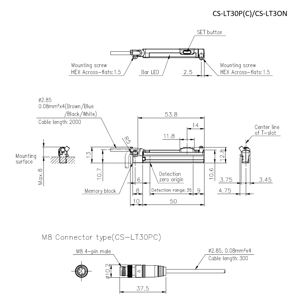 CS-LT30P(C)/CS-LT30N Dimension