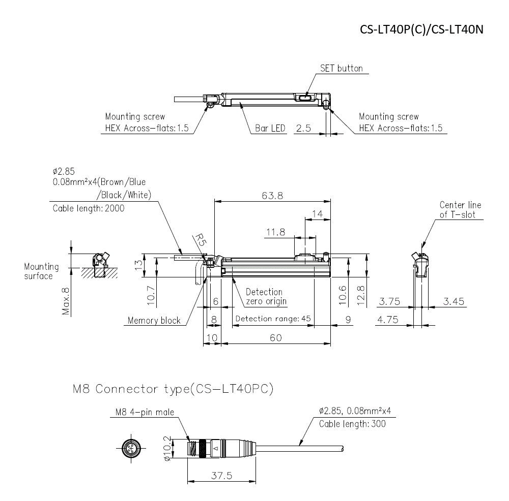 CS-LT40P(C)/CS-LT40N Dimension