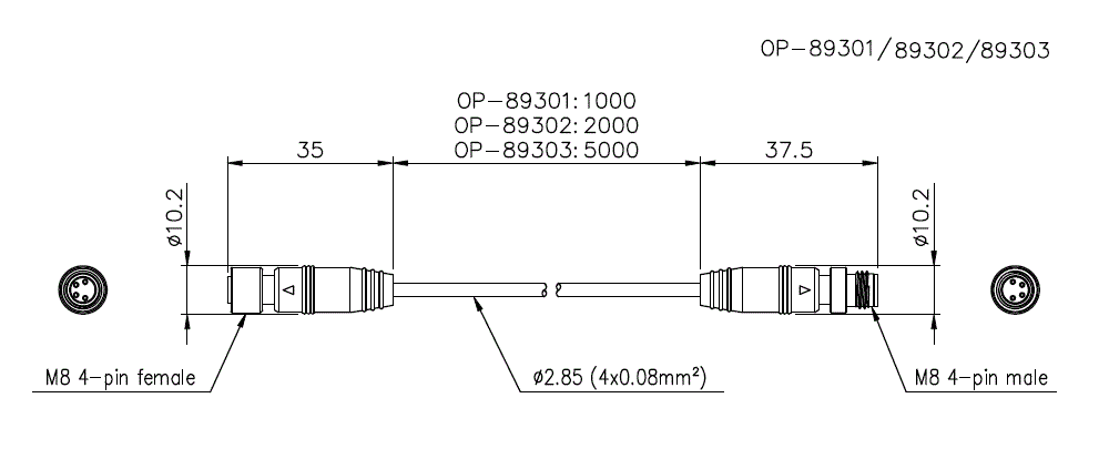 OP-89301/89302/89303 Dimension