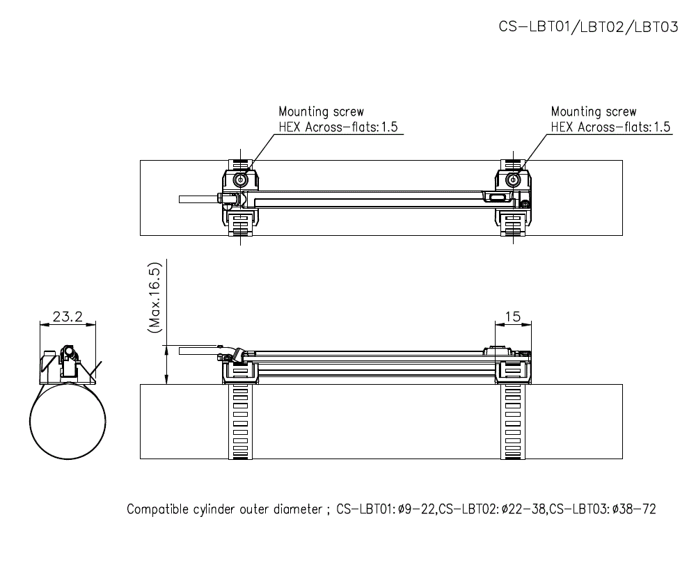 CS-LBT01/LBT02/LBT03 Dimension