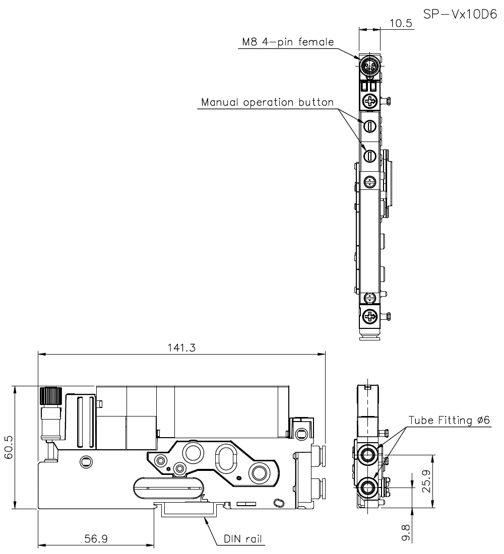 SP-VD10D6/C10D6/E10D6/P10D6/T10D6 Dimension