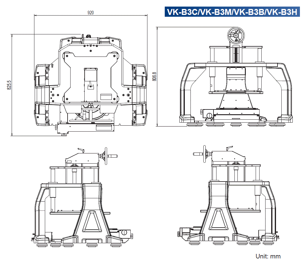 VK-B3B/VK-B3C/VK-B3H/VK-B3M Dimension