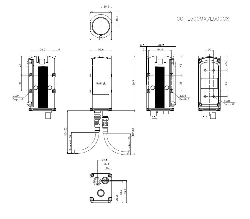 CG-L500MX/L500CX Dimension