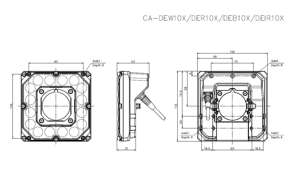 CA-DEW10X/DER10X/DEB10X/DEIR10X Dimension 01