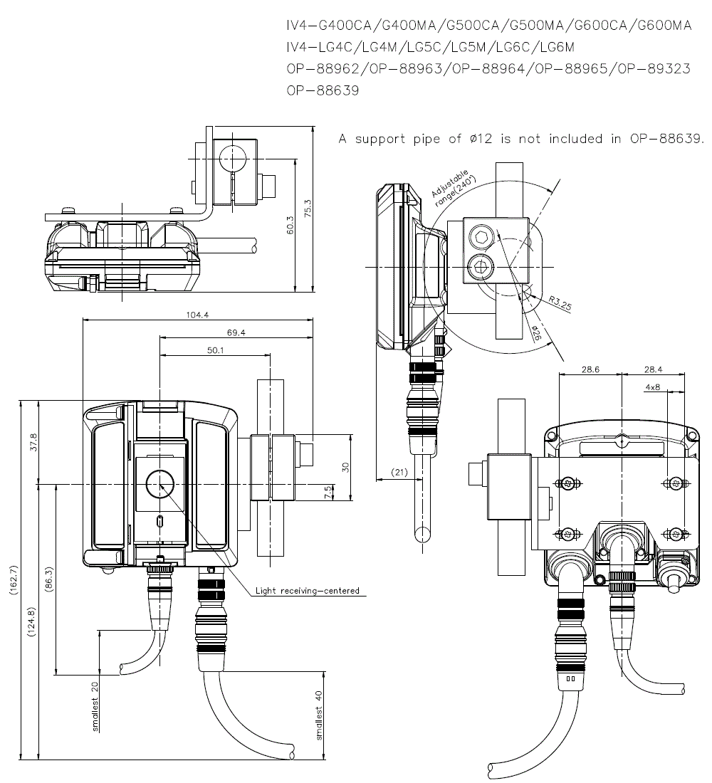 IV4-G400CA/G400MA/G500CA/G500MA/G600CA/G600MA/LG5C/LG5M/LG6C/LG6M/OP-88639/88962/88963/88964/89323 Dimension
