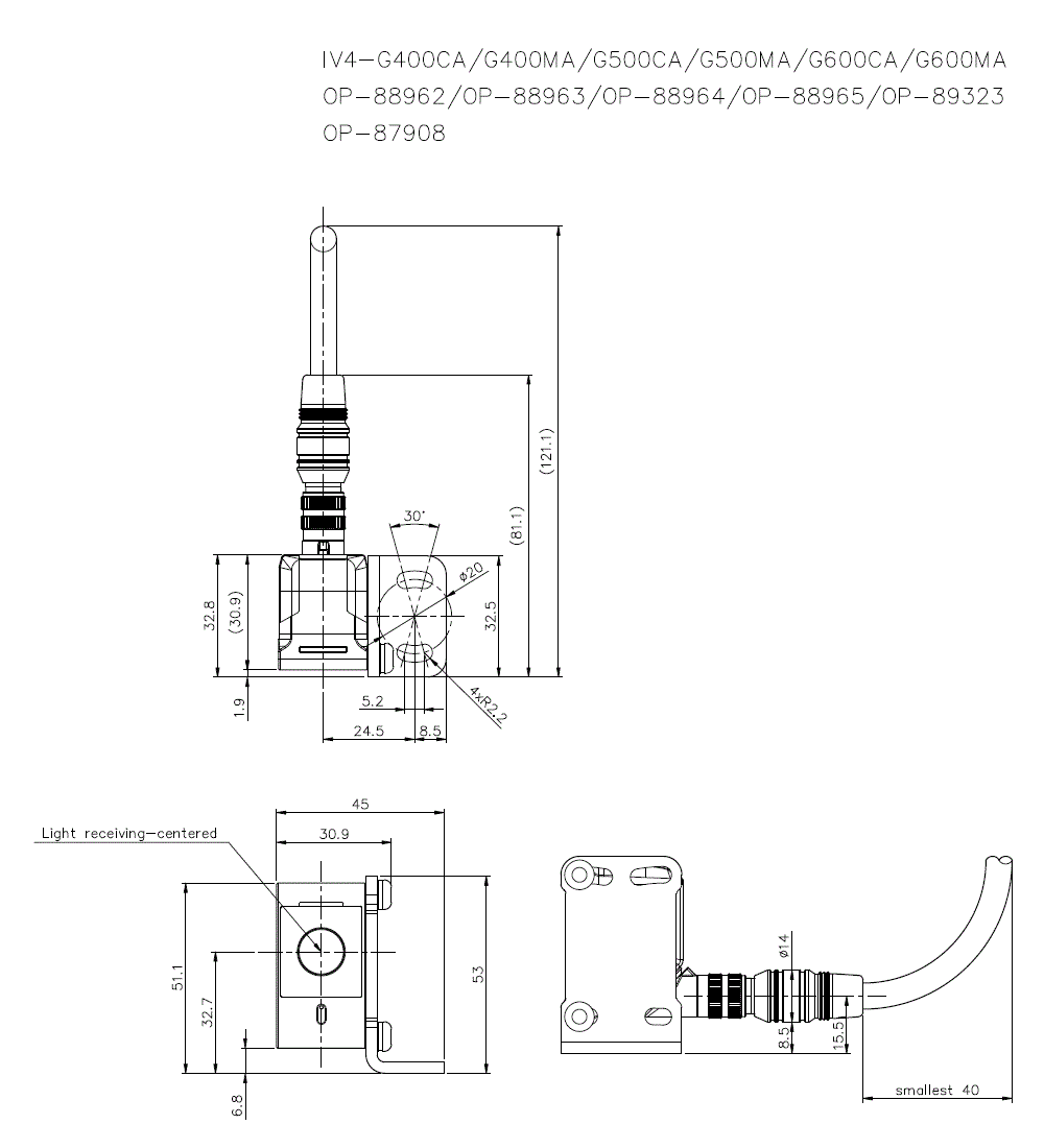 IV4-G400CA/G400MA/G500CA/G500MA/G600CA/G600MA/OP-87908/88962/88963/88964/89323 Dimension