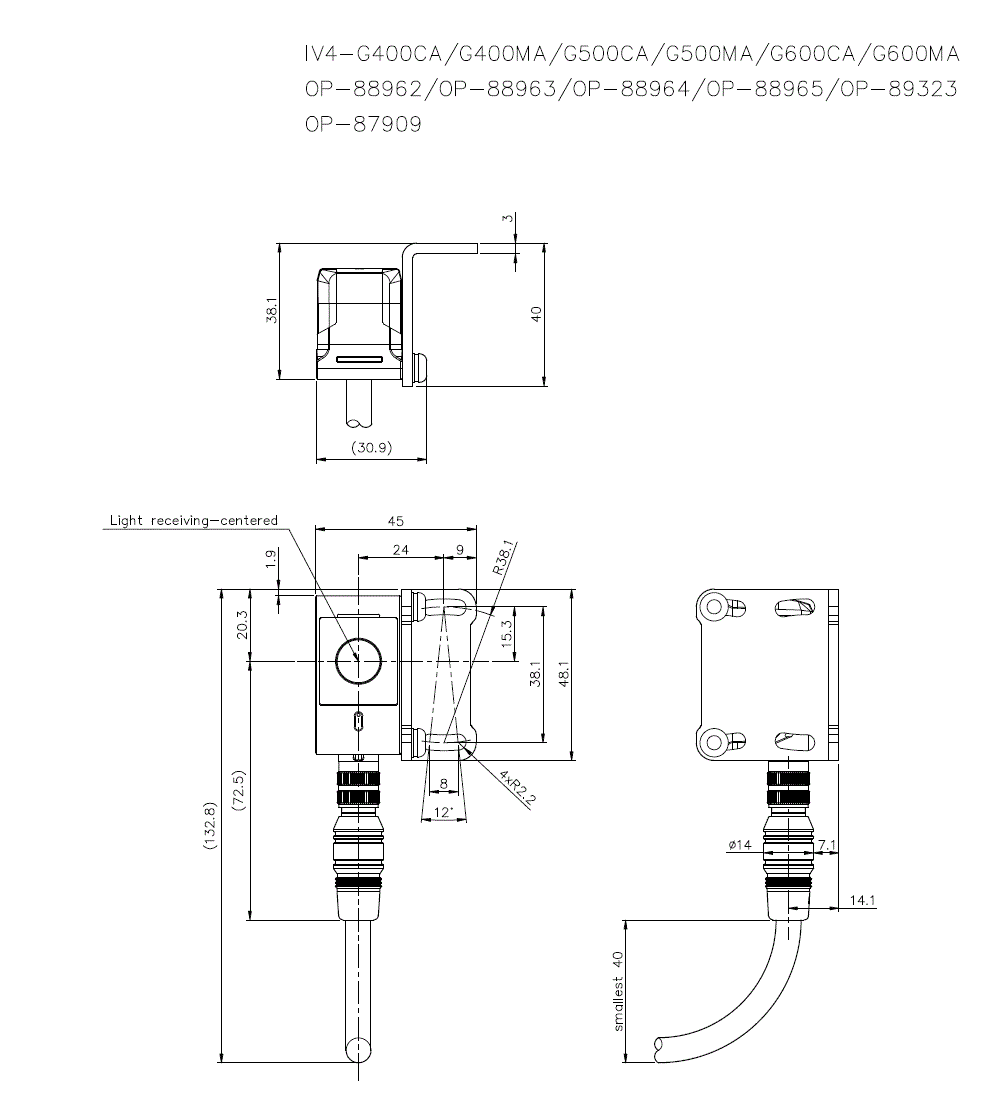 IV4-G400CA/G400MA/G500CA/G500MA/G600CA/G600MA/OP-87909/88962/88963/88964/89323 Dimension