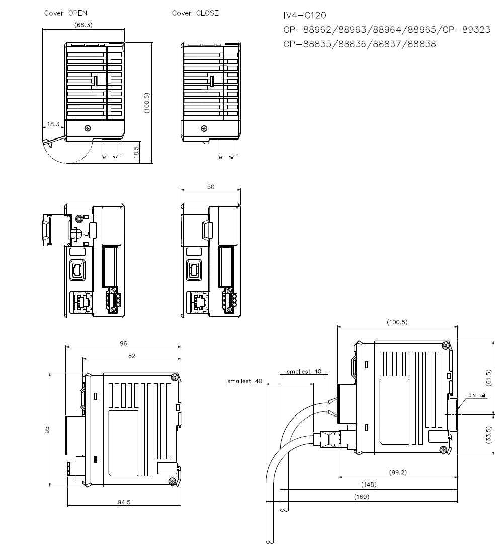 IV4-G120/OP-88962/88963/88964/88835/88836/88837/88838/89323 Dimension
