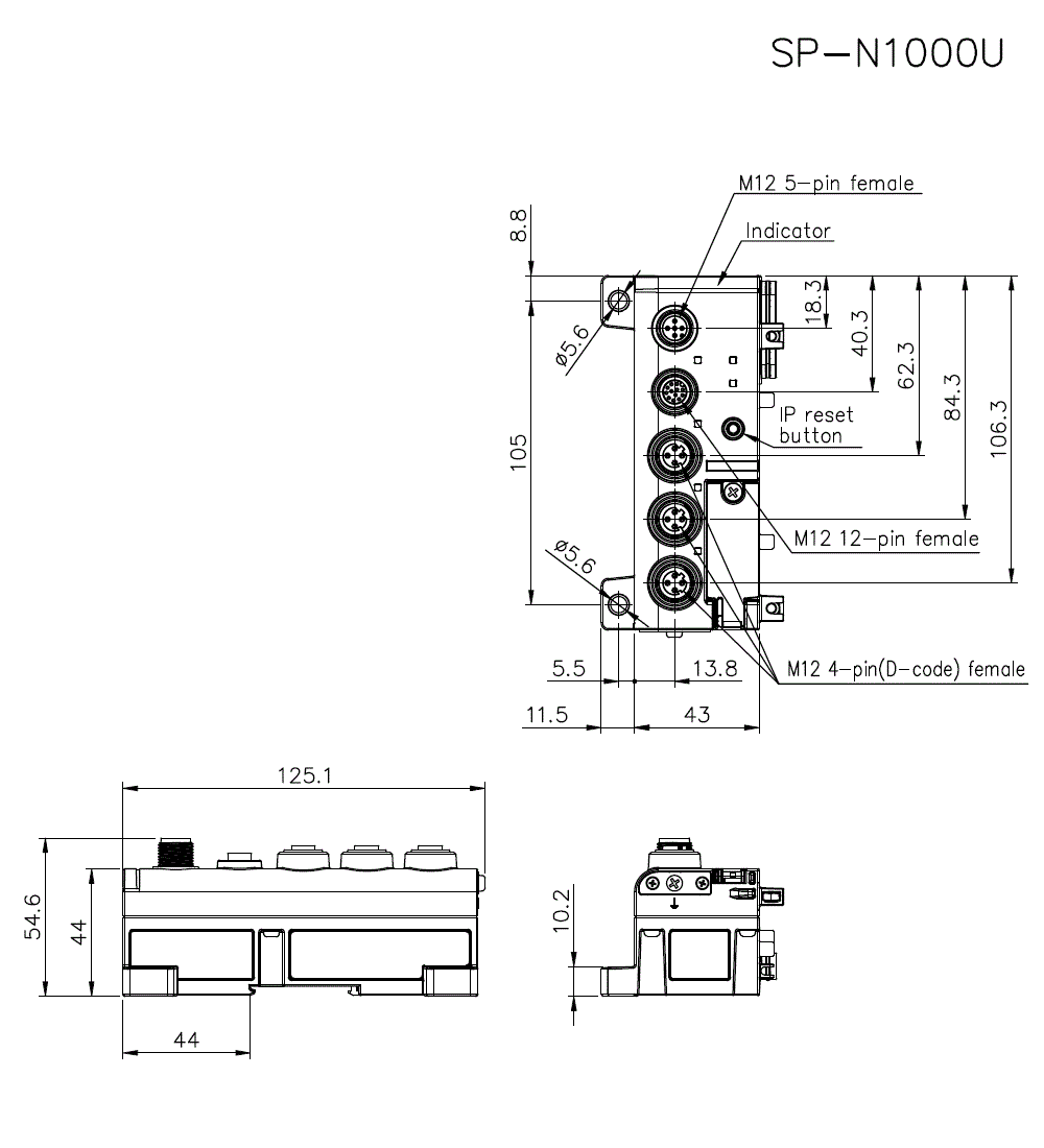 SP-N1000U Dimension