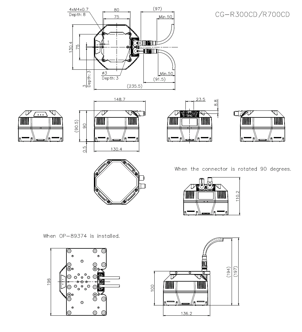 CG-R300CD/R700CD Dimension