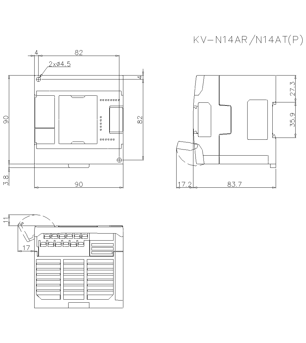 KV-N14AR/N14AT/N14ATP  Dimension