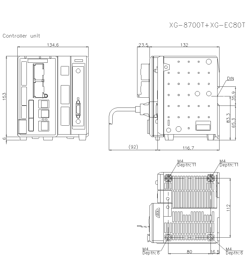 XG-8700T/EC80T Dimension