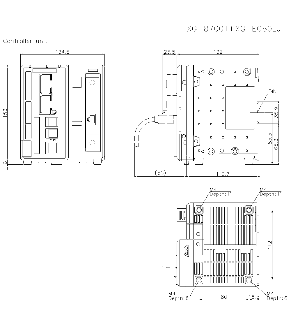 XG-8700T/EC80LJ Dimension
