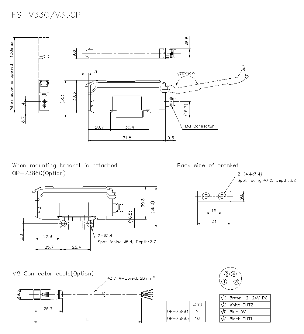 FS-V33C/V33CP Dimension
