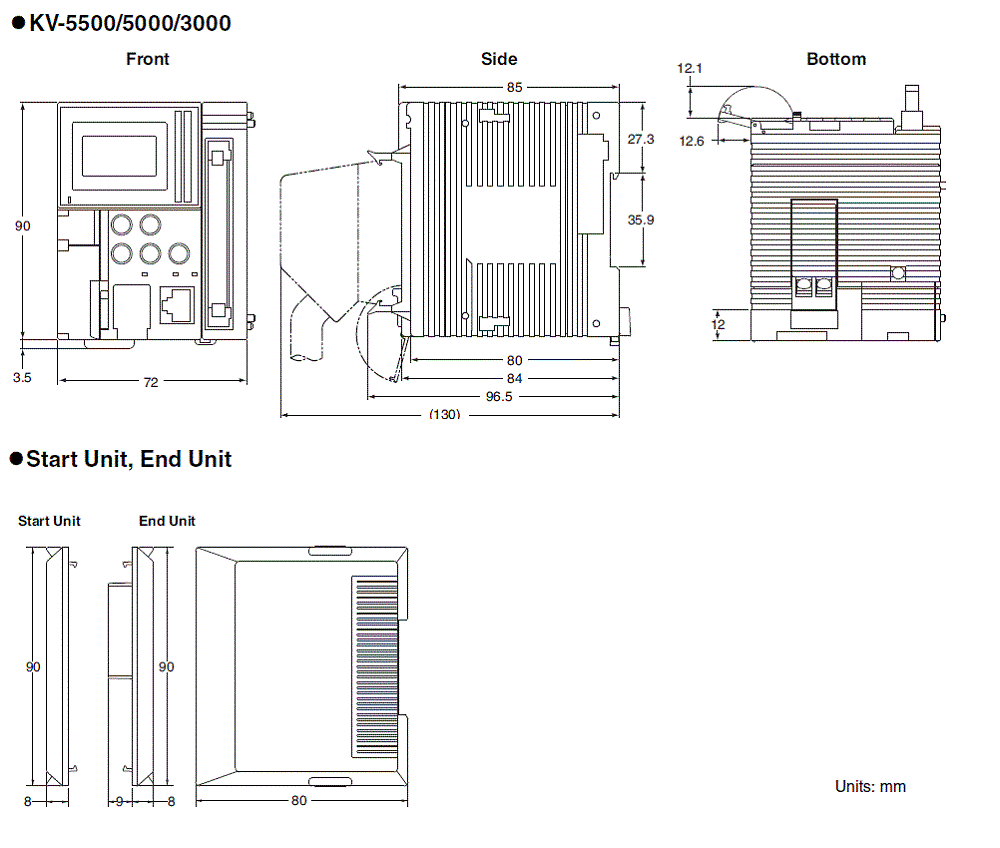 KV-5500/5000/3000 Dimension