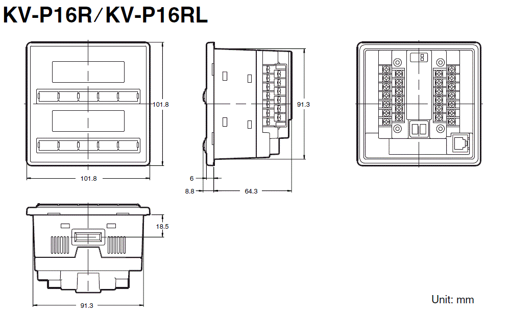 KV-P16R(RL) Dimension