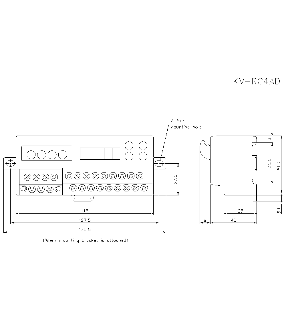 KV-RC4AD Dimension