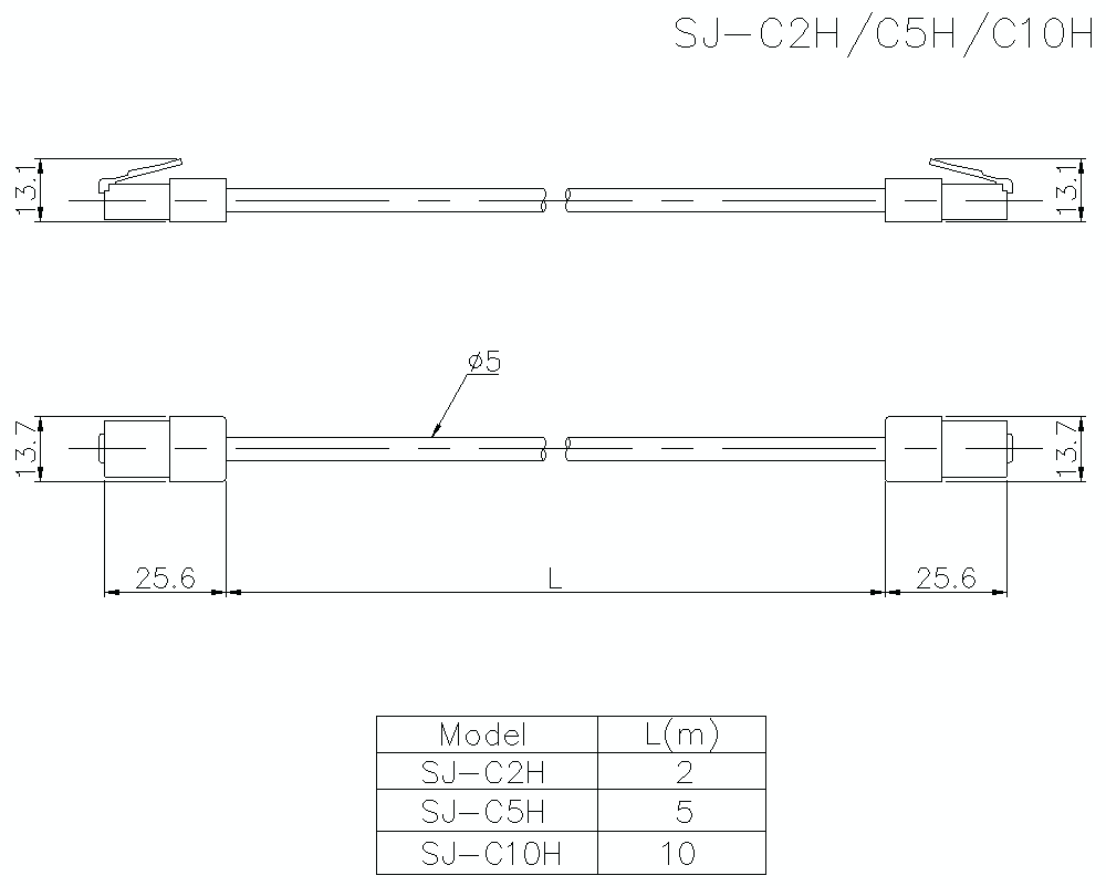 SJ-C2H/C5H/C10H Dimension