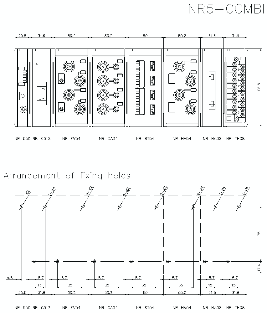 NR5-COMBI/4 Dimension