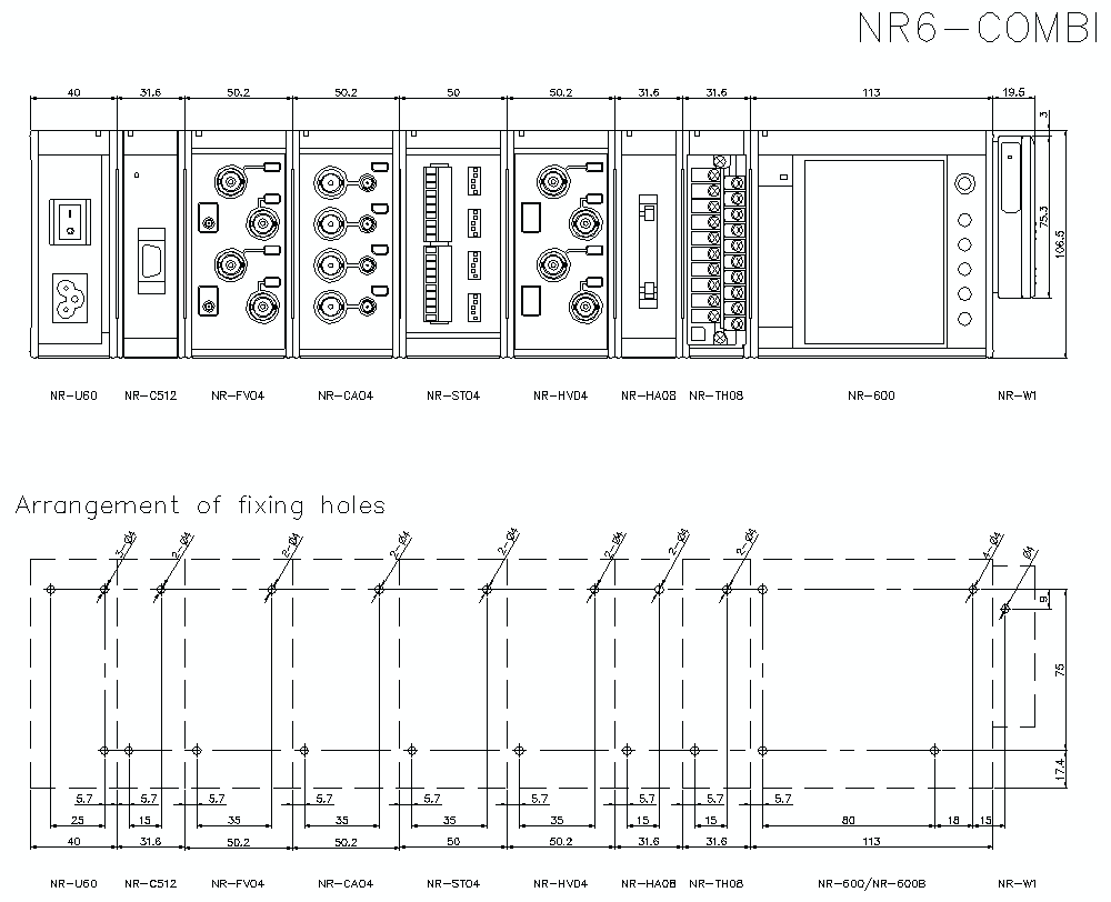NR6-COMBI/4 Dimension