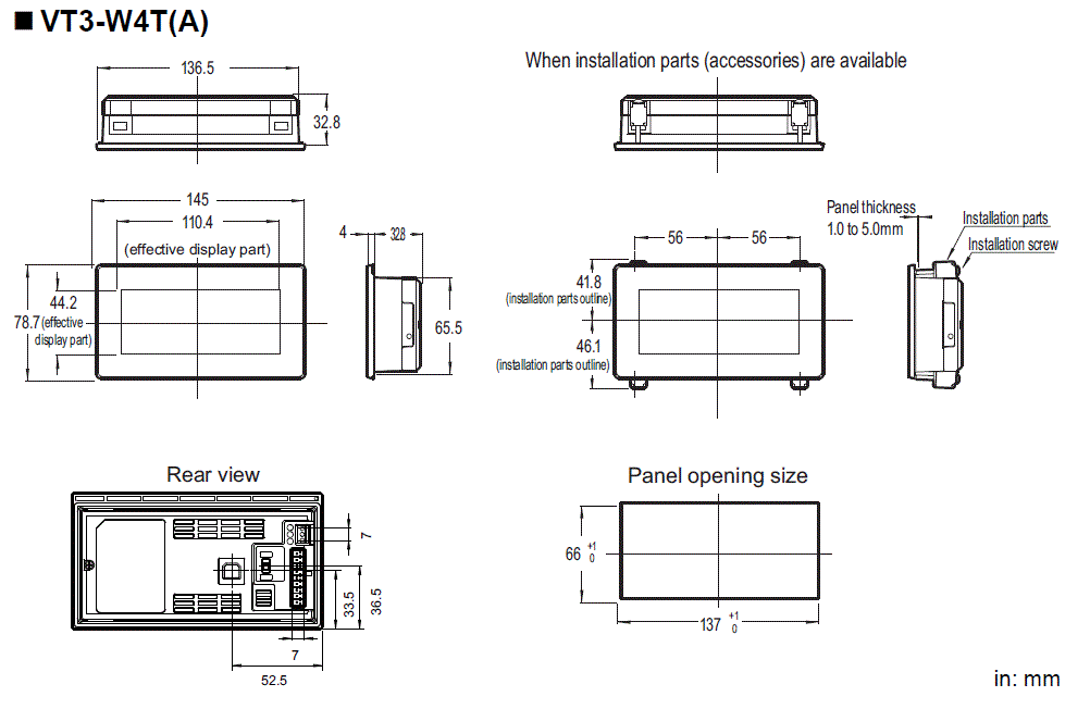 VT3-W4T(A) Dimension
