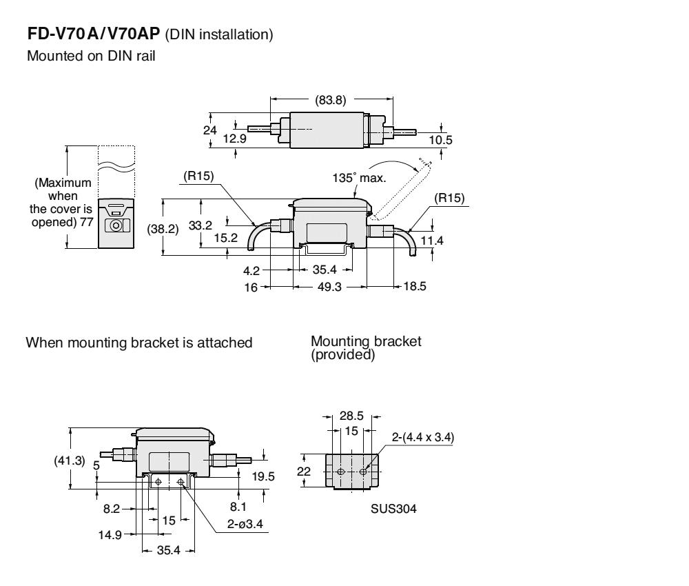 FD-V70A/V70AP Dimension