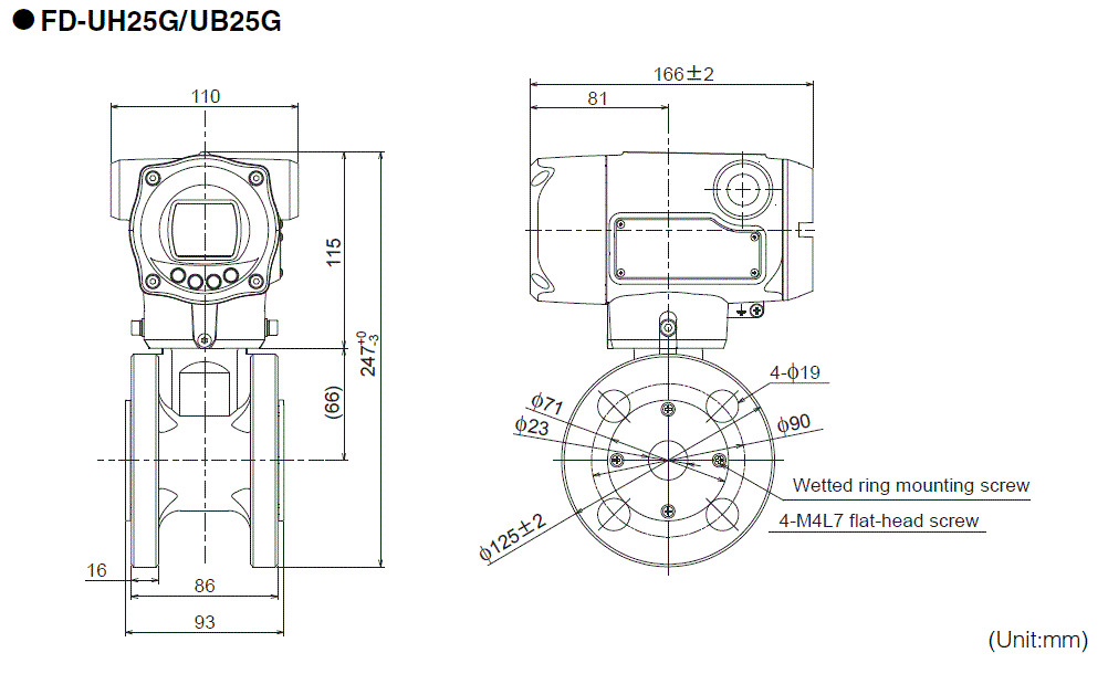 FD-UH25G/UB25G Dimension