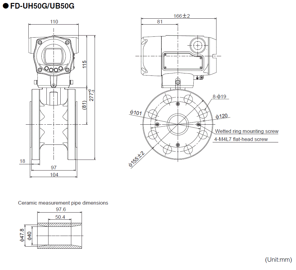 FD-UH50G/UB50G Dimension