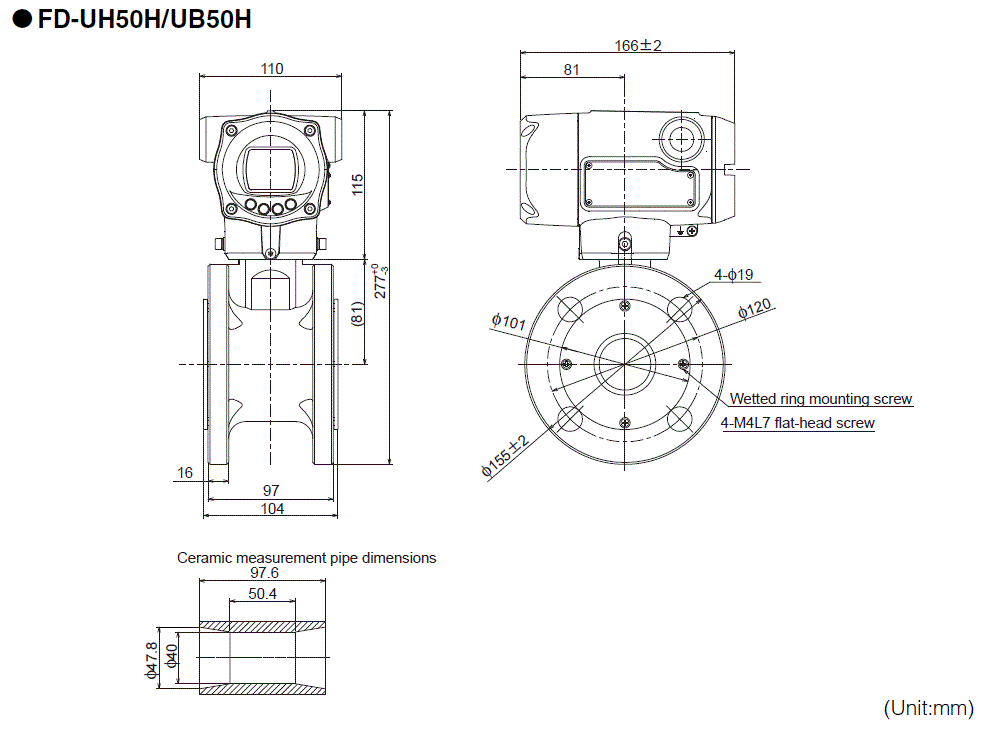 FD-UH50H/UB50H Dimension