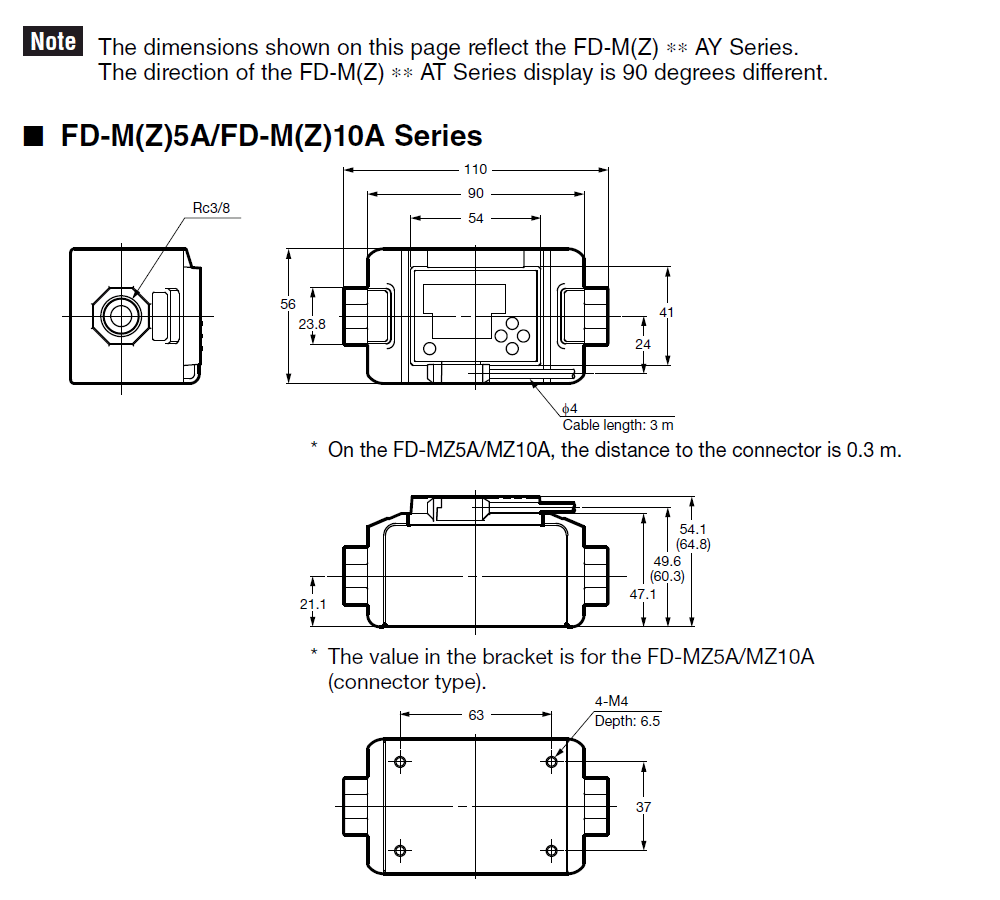 FD-MZ5AY/5AT/10AY/10AT Dimension