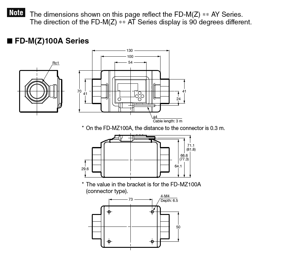 FD-MZ100AT/100AY Dimension