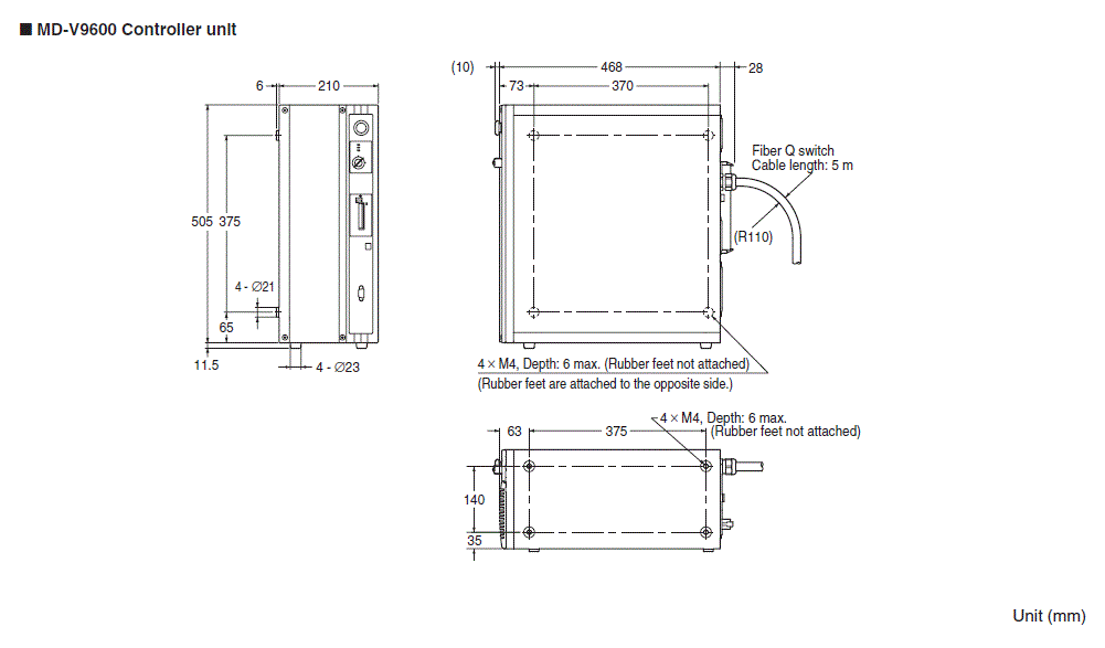 MD-V9600_CONTROLLERUNIT Dimension