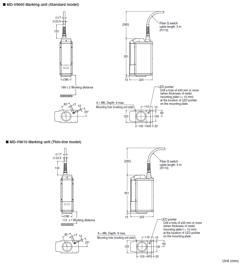 MD-V9600/9610 Dimension