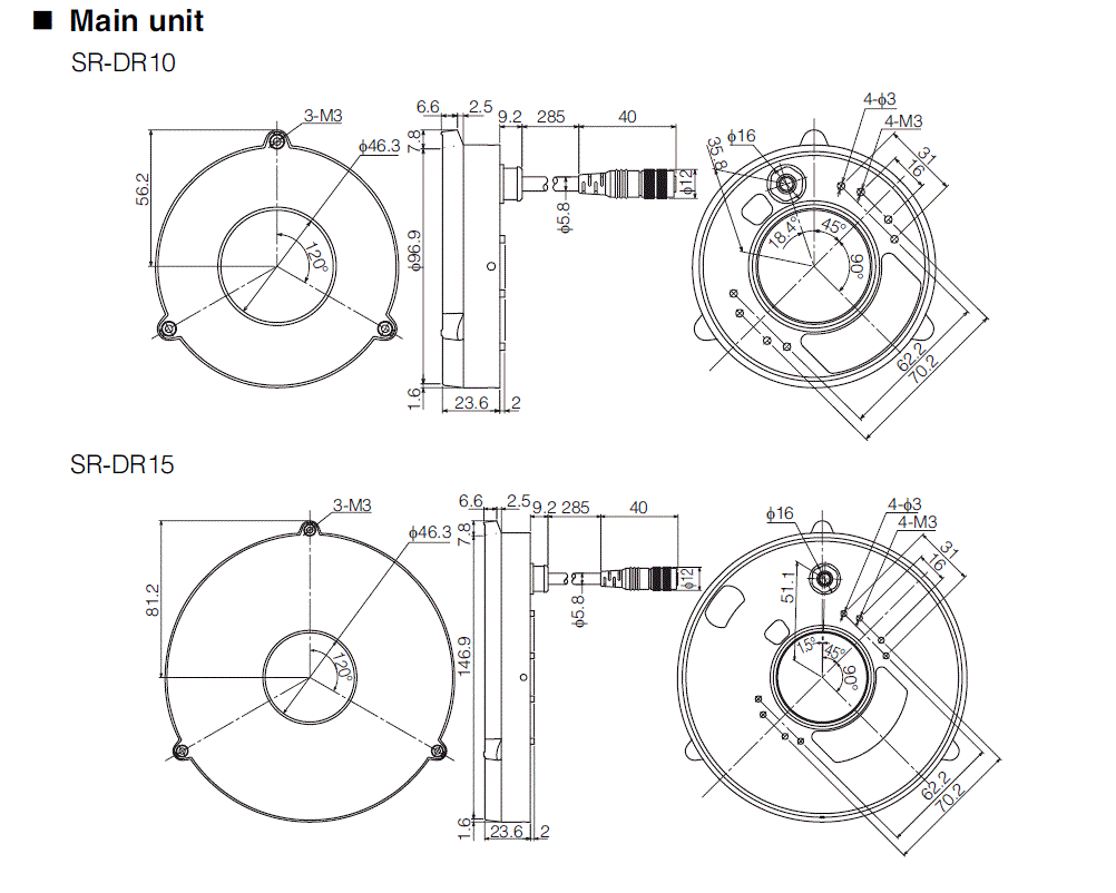 SR-DR10/D15 Dimension