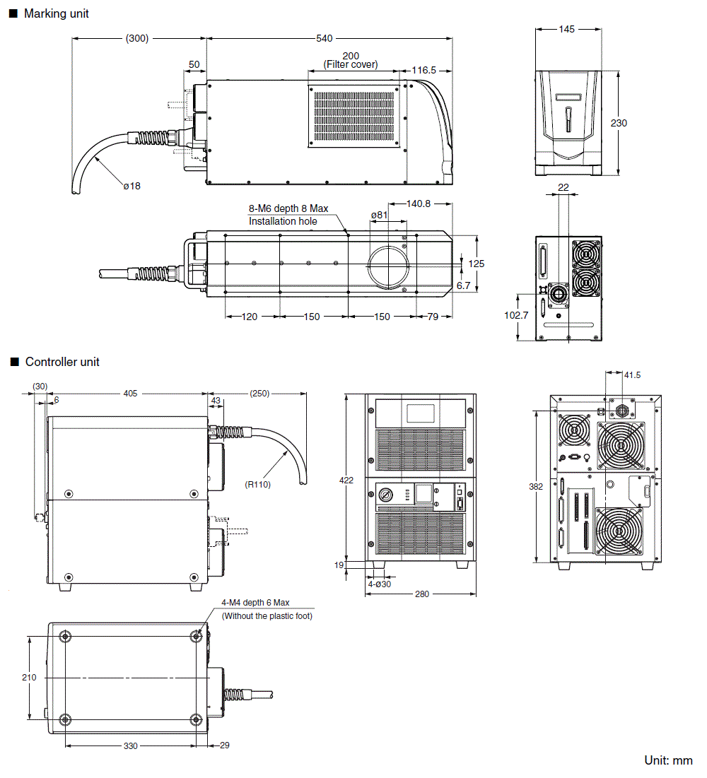 MD-S9910(A)/9920(A) Dimension