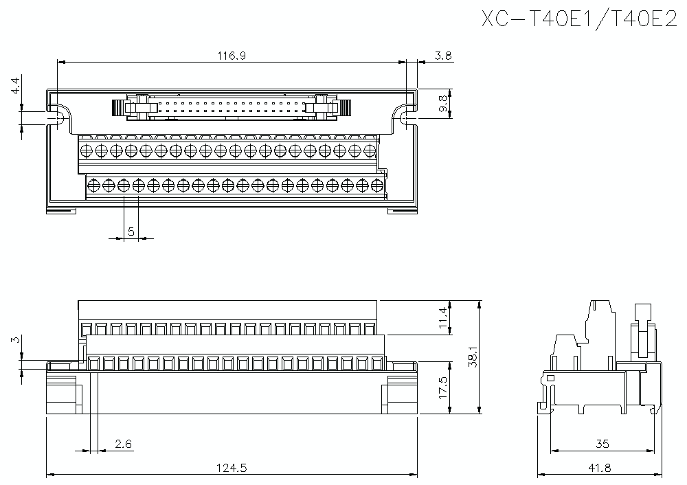 XC-T40E1/E2 Dimension