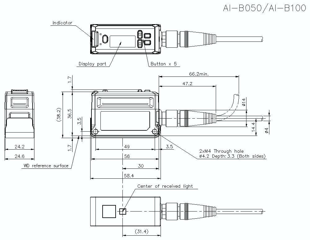 AI-B050/B100 Dimension