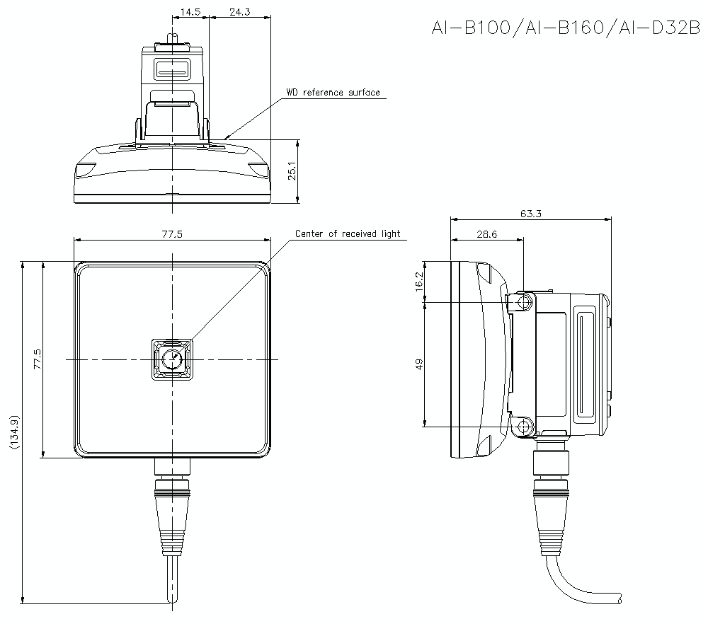 AIB100-160/D32B Dimension