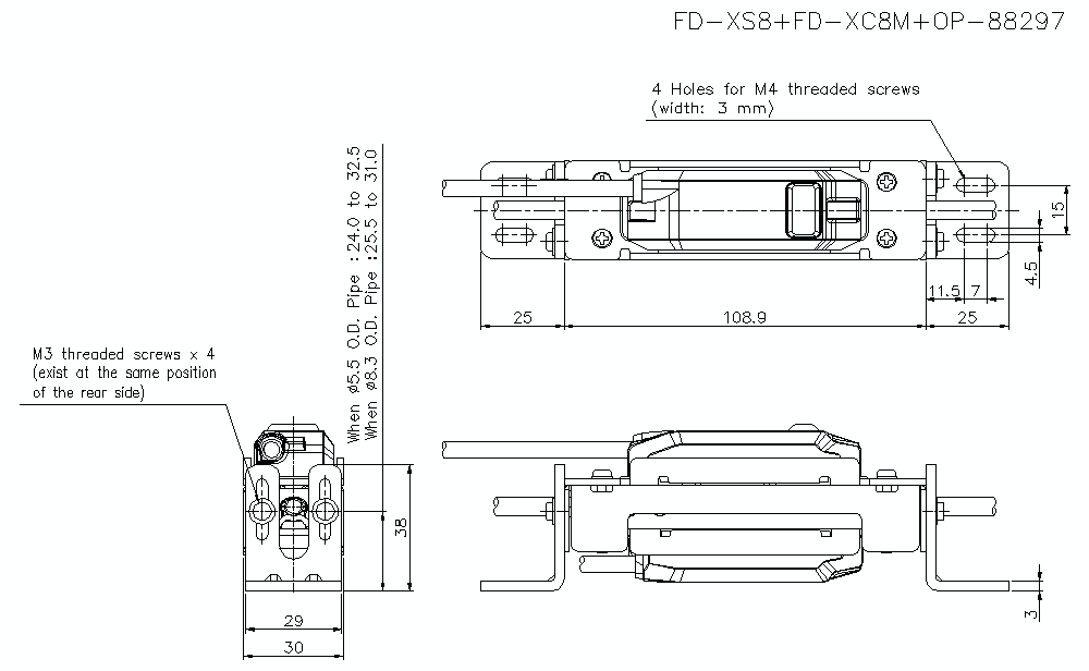 FD-XS8/FD-XC8M/OP-88297 Dimension