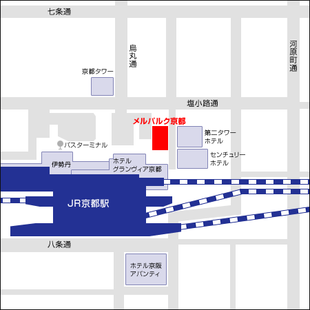 キーエンスセミナー： メルパルク京都地図